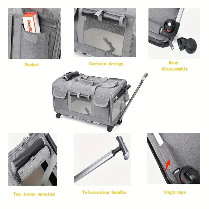 "Foldable Extra-Large Pet Travel Trolley" - Image 3