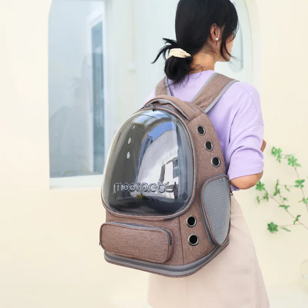 "Versatile Transparent Pet Travel Backpack"