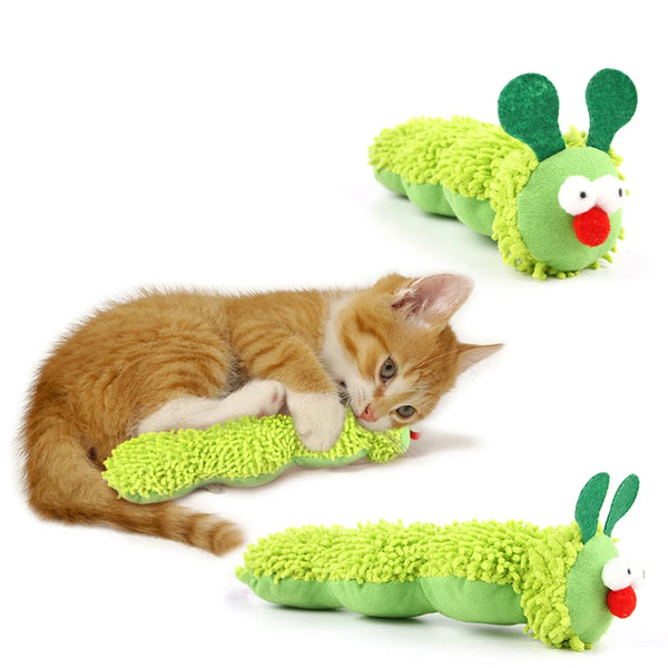 "Catnip-Infused Caterpillar Dental Chew Toy" - Image 1