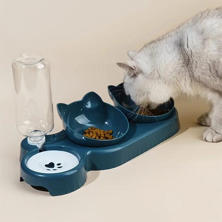 "Anti-Slip Tilted Cat Bowl Dispenser" - Image 3