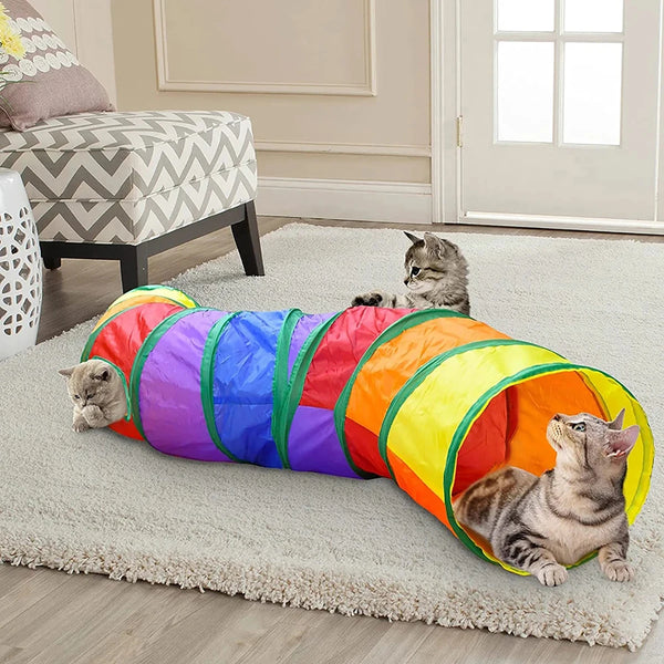 "Durable Foldable Cat Tunnel Toy" - Image 1