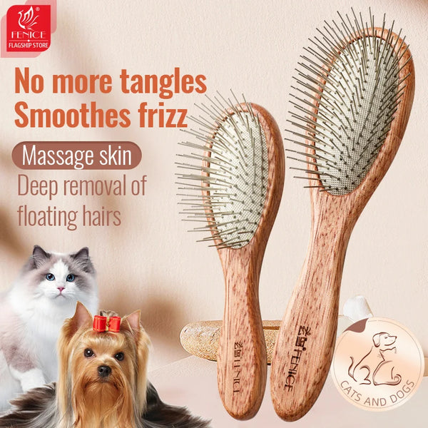 "Fenice Premium Wooden Pet Comb" - Image 1