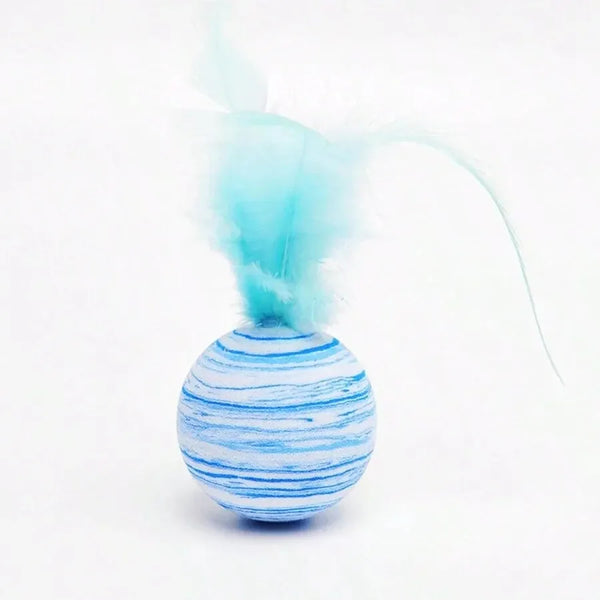 "Interactive Striped Ball Cat Toy"