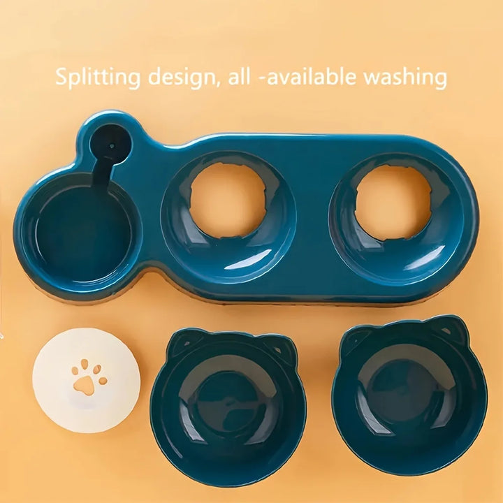 "Anti-Slip Tilted Cat Bowl Dispenser" - Image 4